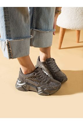 کفش اسنیکر طلائی زنانه بند دار Alemdar Shoes - کد 766817351