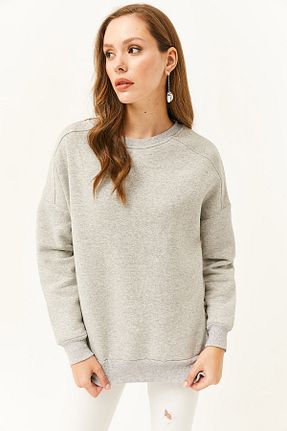 سوئیشرت طوسی زنانه ساده Olalook - کد 763078899