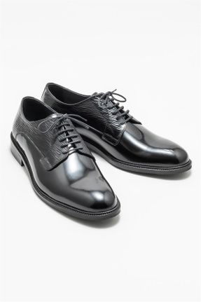 کفش کلاسیک مشکی مردانه چرم طبیعی پاشنه کوتاه ( 4 - 1 cm ) کد 764798089