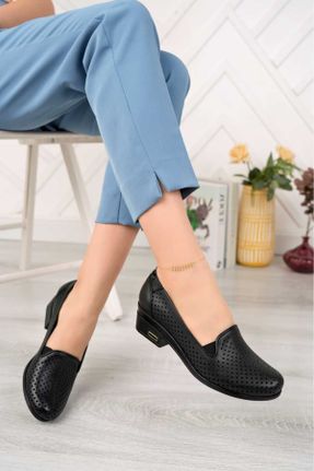 کفش کژوال مشکی زنانه چرم طبیعی پاشنه کوتاه ( 4 - 1 cm ) پاشنه ضخیم کد 269537957
