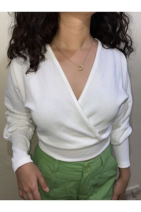 بلوز سفید زنانه ساده pookiaa - کد 765180617