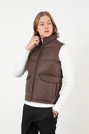 جلیقه قهوه ای مردانه اسلیم UFK MODA - کد 658845369