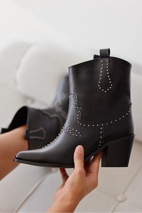 چکمه مشکی زنانه پاشنه متوسط (5-9 سانتی متر) selinshoes - کد 765387871
