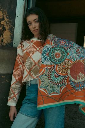 روسری نارنجی مودال ED Scarf - کد 765438881