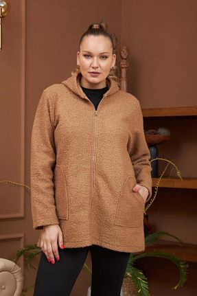 کت قهوه ای زنانه سایز بزرگ Rmg - کد 765709815