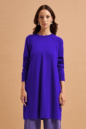 تونیک حجاب سرمه ای زنانه مخلوط پلی استر Nuss - کد 766889105