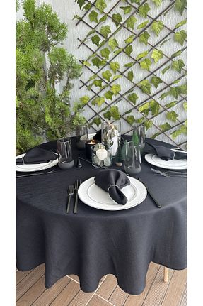 رومیزی مشکی کتان Decamor home - کد 766896678