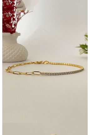 دستبند نقره طلائی زنانه 925 عیار goldberia - کد 746533525