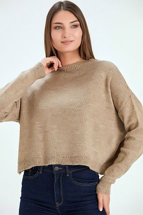 پلیور قهوه ای زنانه ساده MissKybele - کد 766693224