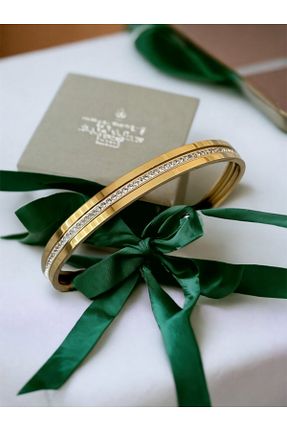 دستبند استیل (فولاد) طلائی زنانه استیل ضد زنگ İNN JEWELLERY - کد 766717009