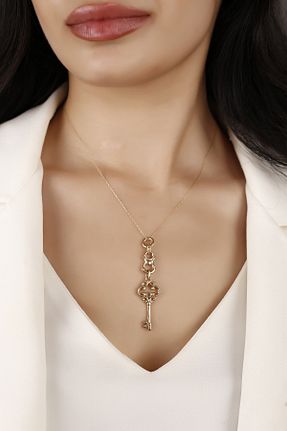 گردنبند نقره طلائی زنانه 925 عیار NİZANKA JEWELRY - کد 764991123