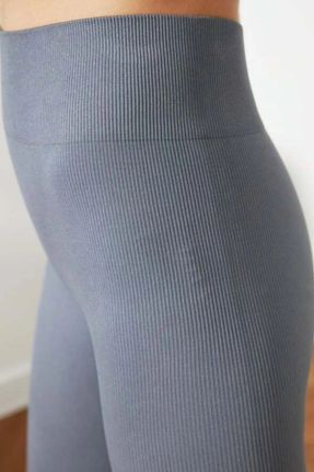 ساق شلواری طوسی زنانه بافت اسلیم فاق بلند کد 349900150