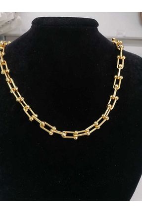 گردنبند استیل ( فولاد ) طلائی زنانه استیل (فولاد) Pink Bijuteri - کد 765428496