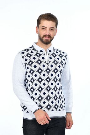 پلیور سفید مردانه ساده Kamalı - کد 765720775