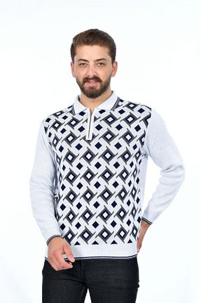 پلیور سفید مردانه ساده Kamalı - کد 765720775