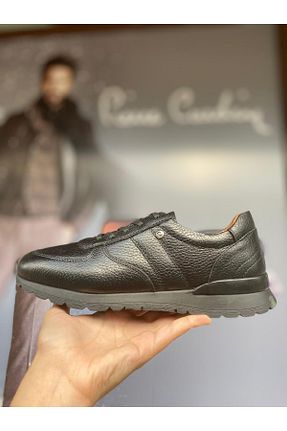 کفش اسنیکر قهوه ای مردانه چرم اصل Pierre Cardin - کد 765758153