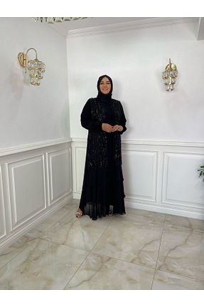 ست بالاتنه و پائین تنه حجاب مشکی زنانه سایز بزرگ Emsale - کد 766897354
