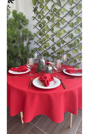 رومیزی قرمز کتان Decamor home - کد 766889913