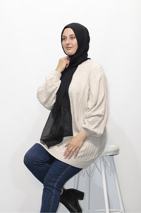 تونیک حجاب بژ زنانه بافتنی Zey&Ka Butik - کد 749257612