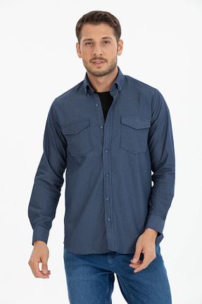 پیراهن آبی مردانه رگولار Varetta - کد 744102951