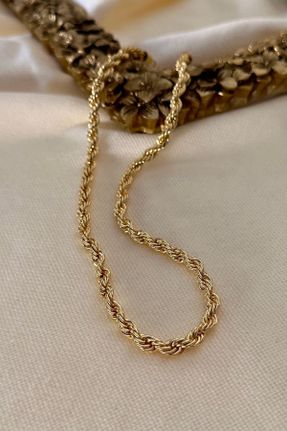 گردنبند جواهر طلائی زنانه برنز کد 645738555