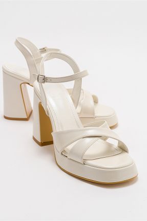 کفش پاشنه بلند کلاسیک سفید زنانه چرم مصنوعی پاشنه ضخیم پاشنه متوسط ( 5 - 9 cm ) کد 767446050