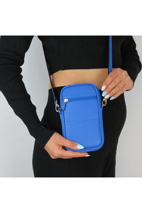 کیف دوشی آبی زنانه چرم خالص MÇ DERİ - کد 767712497