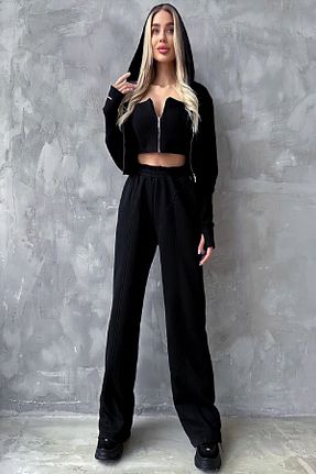 ست بالاتنه و پائین تنه مشکی زنانه بافت Fashiontayt - کد 767524080