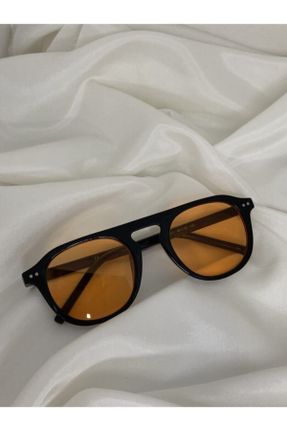 عینک آفتابی نارنجی زنانه 53 UV400 استخوان مات بیضی کد 120620478