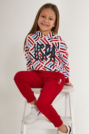 ست بالاتنه و پائین تنه قرمز بچه گانه بافت U.S. Polo Assn. - کد 767840623