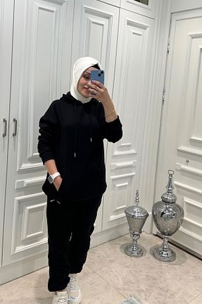 شلوار گرمکن حجاب مشکی زنانه رگولار ms modaseda - کد 768453562