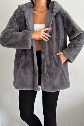 کاپشن طوسی زنانه رگولار FEMELLE - کد 768078222