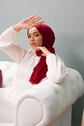 شال زرشکی زنانه پلی استر Silk Home - کد 768392557