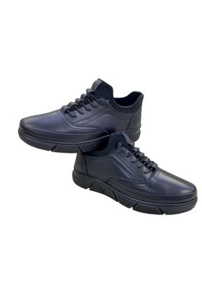 کفش کژوال مشکی مردانه چرم طبیعی پاشنه کوتاه ( 4 - 1 cm ) پاشنه ساده کد 369907142