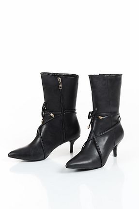 بوت / نیم بوت مشکی زنانه چرم مصنوعی Butik Lena - کد 767061751