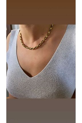 گردنبند استیل ( فولاد ) طلائی زنانه استیل ضد زنگ misstakıjewerly - کد 766913309