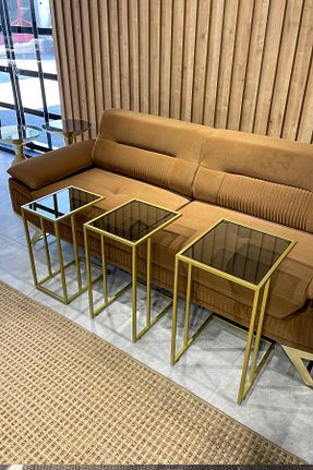 میز عسلی طلائی فلزی AGA KONSEPT - کد 231088365