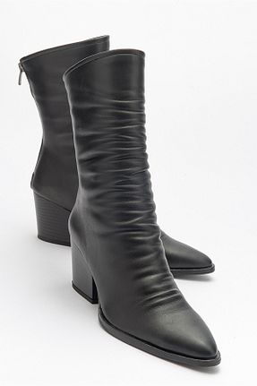 بوت / نیم بوت مشکی زنانه چرم مصنوعی luvishoes - کد 767393189