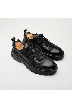 کفش کژوال مشکی مردانه چرم طبیعی پاشنه متوسط ( 5 - 9 cm ) پاشنه ساده کد 767710850