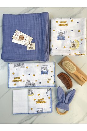 پتوی کودک و نوزاد سرمه ای پنبه ای Mayu Baby Collection - کد 767512454