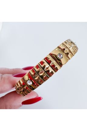 دستبند استیل طلائی زنانه فولاد ( استیل ) کد 767515575