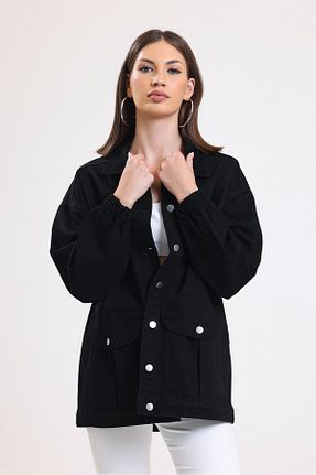 کت مشکی زنانه اورسایز DKmoda - کد 767742045