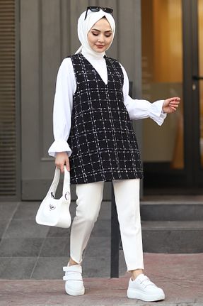 سوئیتر حجاب مشکی زنانه اورسایز CNG MODA - کد 767815012
