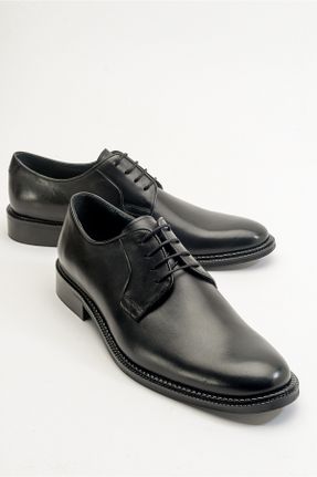 کفش کلاسیک مشکی مردانه چرم طبیعی پاشنه کوتاه ( 4 - 1 cm ) پاشنه ساده کد 767852456