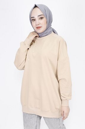 سوئیشرت حجاب بژ زنانه پنبه پلی استر Butik - کد 767917259
