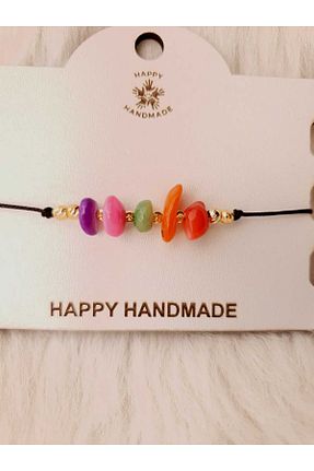 دستبند جواهر نارنجی زنانه سنگ طبیعی HAPPY HANDMADE - کد 768044958