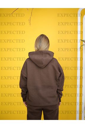 سوئیشرت قهوه ای زنانه چاپی EXPECTED - کد 767941955