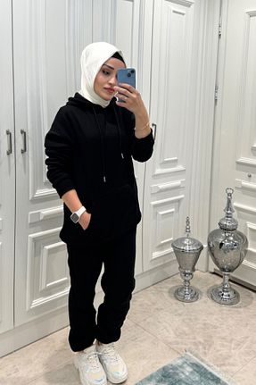 شلوار گرمکن حجاب مشکی زنانه رگولار ms modaseda - کد 768453562