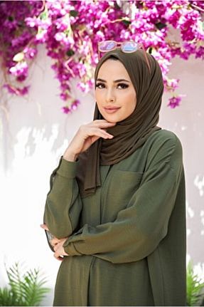 شال خاکی زنانه پنبه ای feronis - کد 768159029