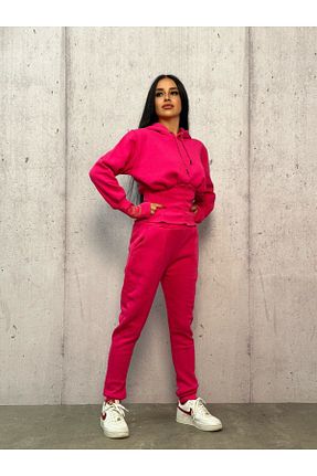 ست بالاتنه و پائین تنه صورتی زنانه بافتنی EMS Butik - کد 768401404